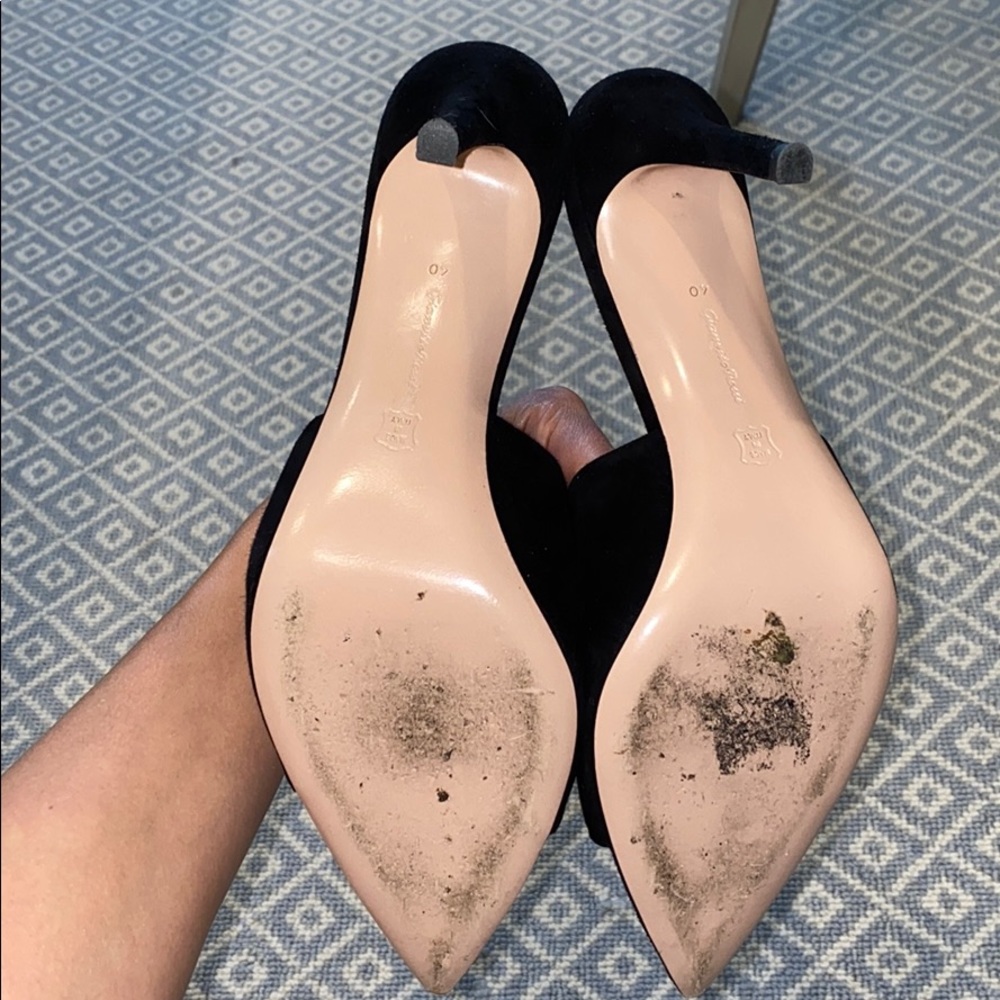 Gianvito Rossi Black Suede Pointed Toe Mules - Picture 7 of 8